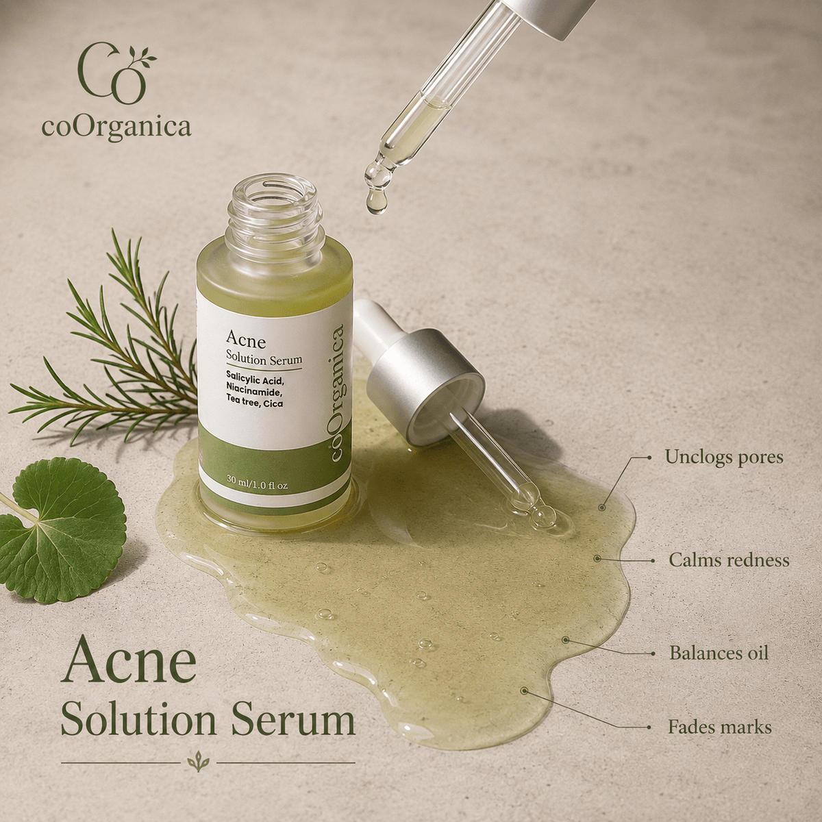coOrganica Acne Solution Serum with niacinamide and salicylic acid