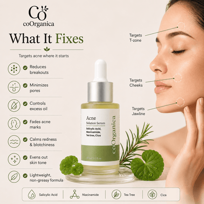 coOrganica Acne Solution Serum with niacinamide and salicylic acid